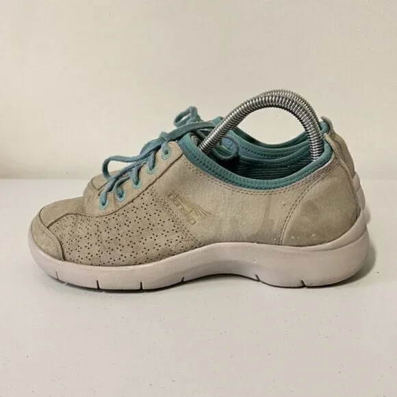 Dansko Elise Gray Genuine Leather Lace Up Sneakers 4401242400 - Picture 2 of 9